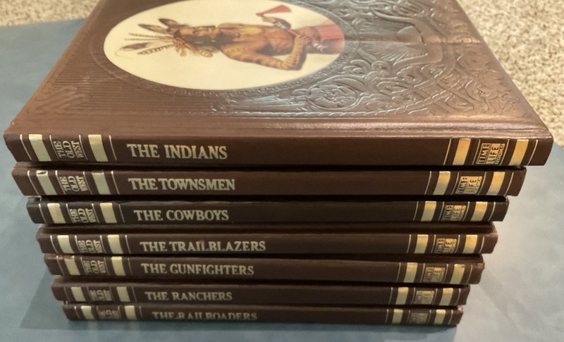 Time Life Books – The Old West Set Of Seven – Padded Leatherette Books Preowned
