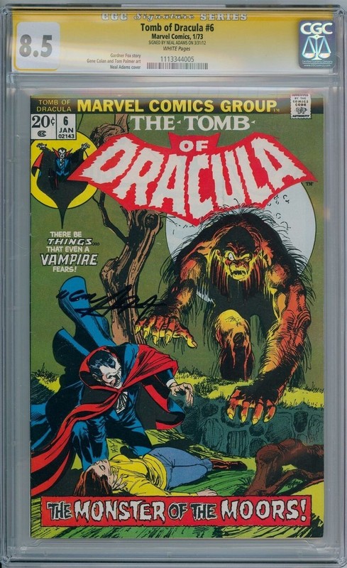TOMB OF DRACULA #6 1973 CGC 8.5 SIGNATURE SERIES SIGNED NEAL ADAMS MARVEL