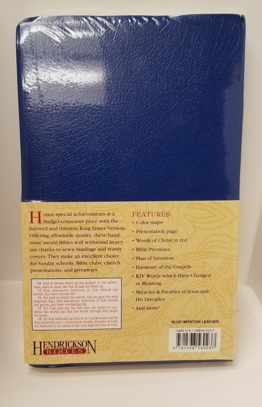 KJV Bible Affordable Gift Award Paperback 5 1/2 x9in Blue Hendrickson gallery