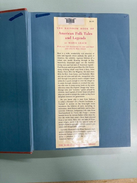 THE RAINBOW BOOK OF AMERICAN FOLK TALES AND LEGENDS 1st Ed. 1958 HC VGC gallery