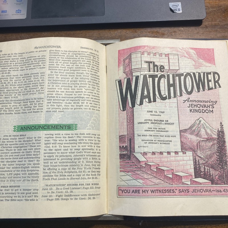 Vintage Watchtower Magazines Bound In Blue Hard Case 1969 Incomplete gallery