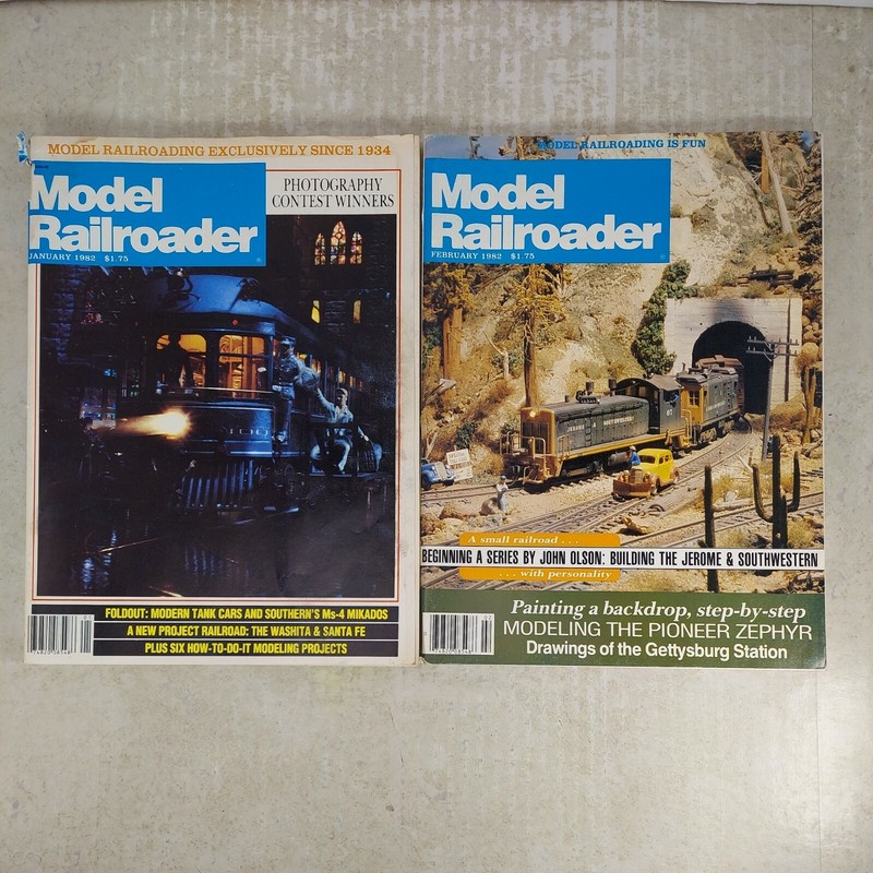 Model Railroader Magazine Jan & Feb 1982 Project Layouts, Backdrops