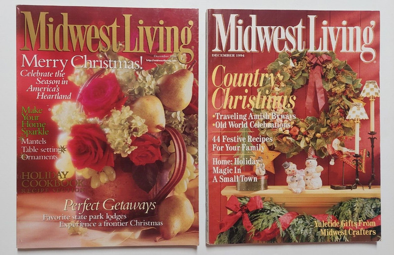 Vintage Midwest Living Magazine Christmas Holiday Edition December 1994 & 1998