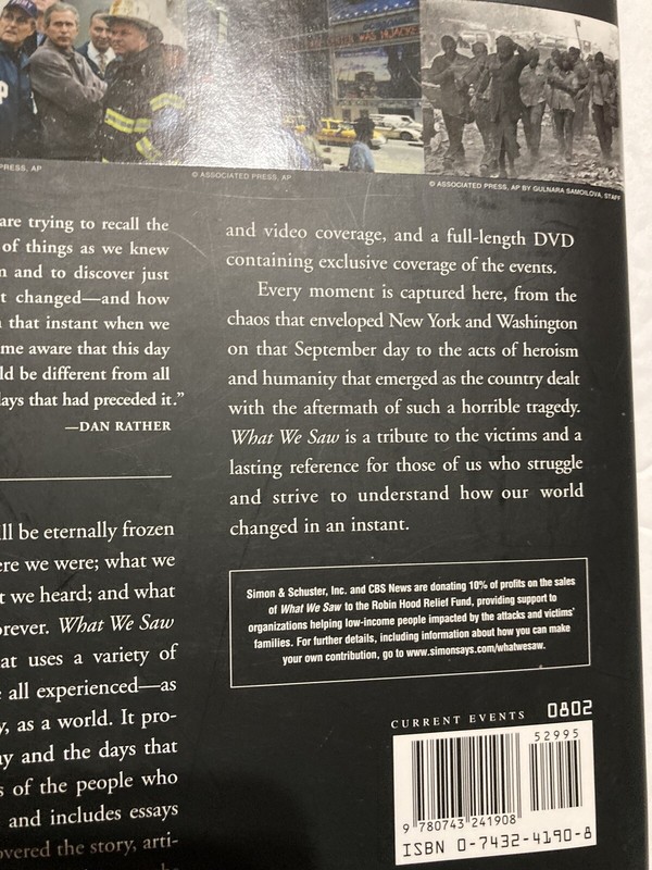 WHAT WE SAW, SEPT 11, 2001, WTC, 1st Edition, With Unopened DVD gallery