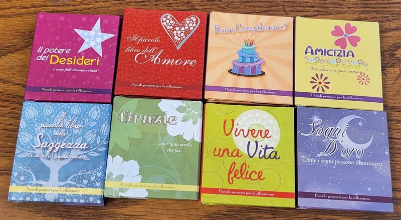 Lot of 8 Small 3″ x 3″ Gift Books in Italian Language
