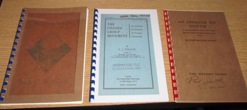 3 Oxford Group reproduction booklets, An Apostle, The OG Movement, When I Awake