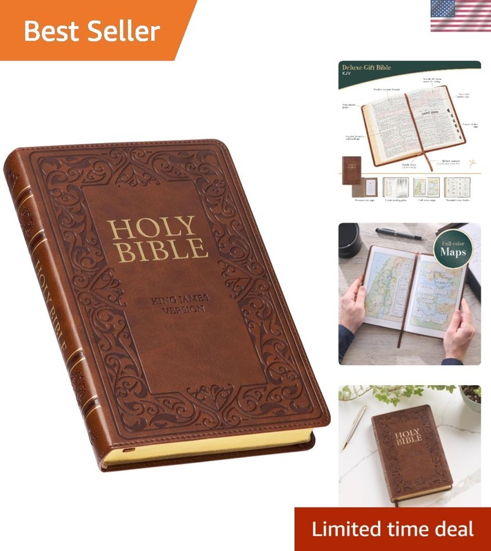 The Holy Bible Kings James Version Bible Thumb Indexed Red Letter / Brown NEW***