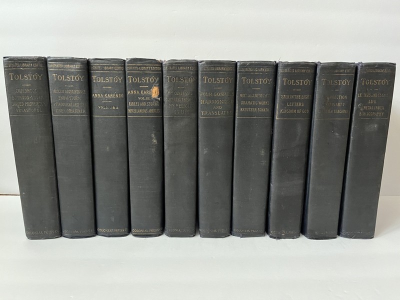 Illustrated Library Edition of the Works of Leo Tolstoy (Volumes 1,2,5-12) 1904