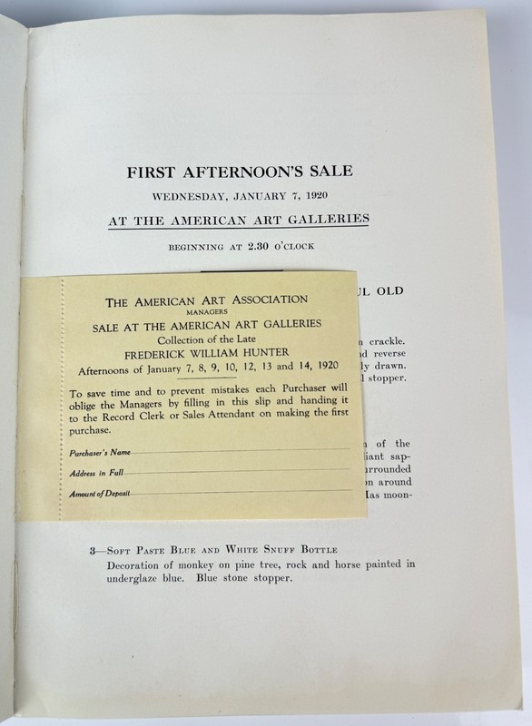 1920 American Art Auction Catalogue Frederick W Hunter Oriental Asian Treasures gallery