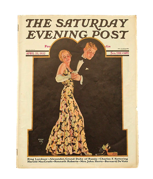 1932 SATURDAY EVENING POST MAGAZINE Frank Lea LOST SUSPENDER, Ring Lardner