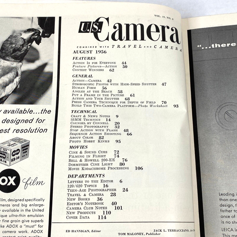 Vintage U.S. Camera Magazine August 1956 Betty Hanson Swing Swimsuit Pin-Up gallery