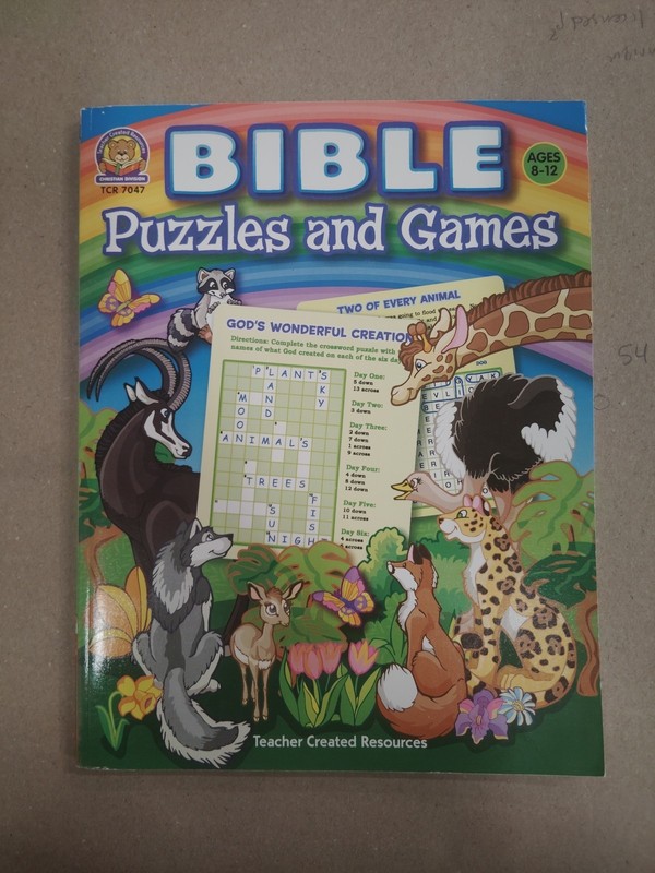 Bible Puzzles and Games TCR 7047 Teacher Created Resources Ages 8-12 Activity…