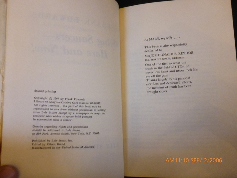 Flying Saucers Here And Now by Frank Edwards, Second Printing gallery