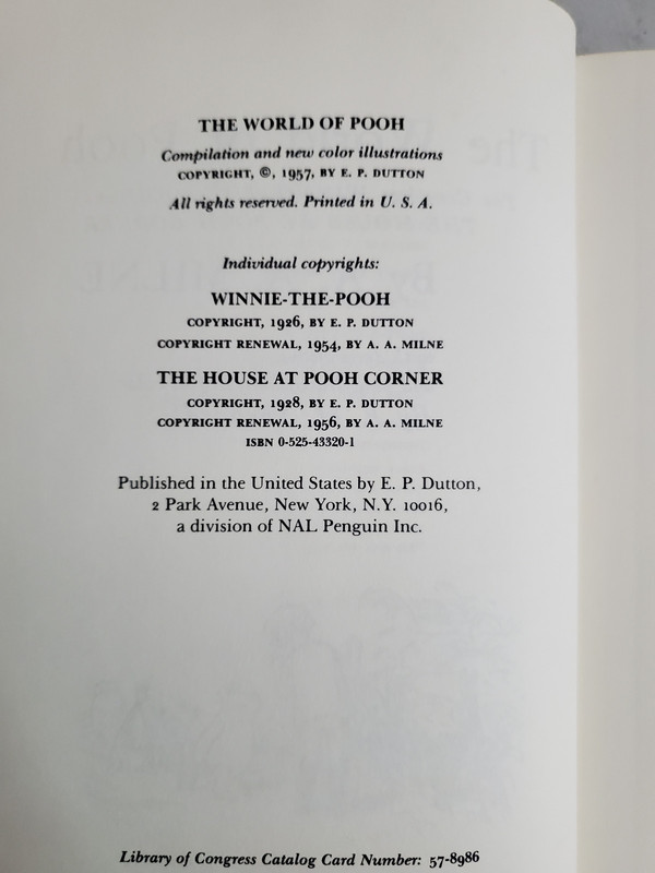 The World of Pooh A A Milne 1957 Illustrated Book, Hardcover With Dust Jacket gallery