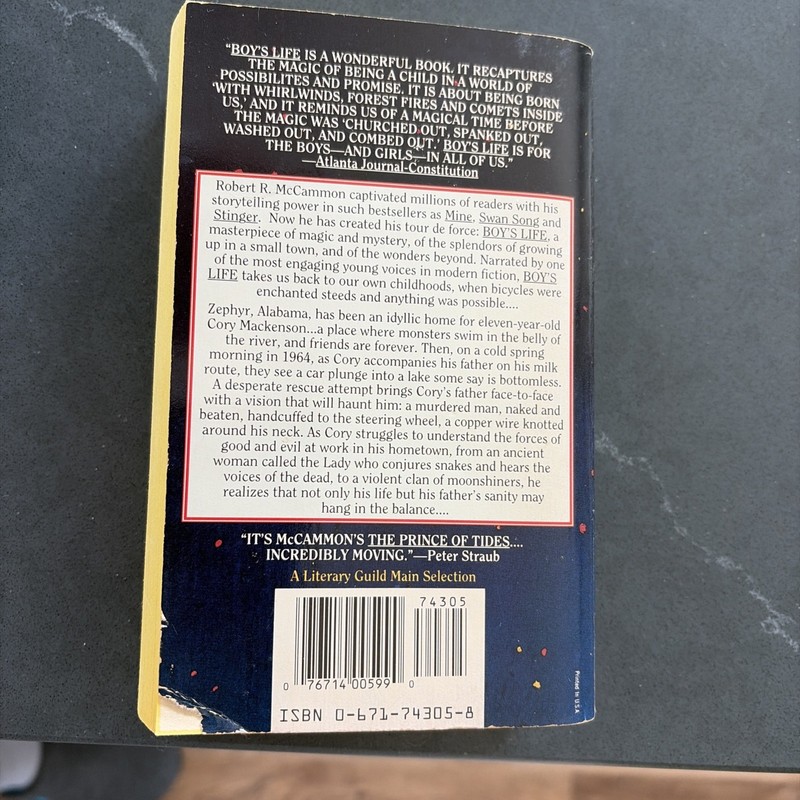 Boys Life By Robert McCammon First Pocket Books Paperback Printing May 1992 gallery