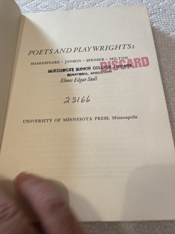 Poets and Playwrights:Shakespeare, Jonson, Spenser, Milton Elmer Edgar Stoll gallery