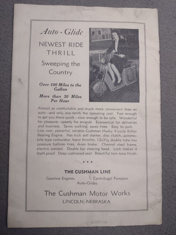 1941 Cushman Huskey Engines Instructions and Parts Book Models M8 to M49 gallery