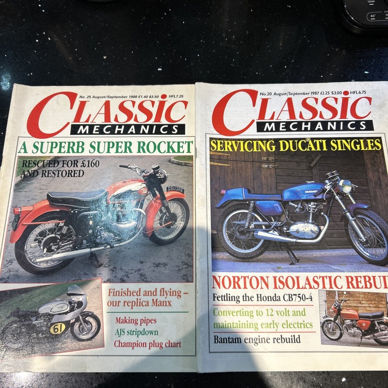 Vintage Classic Mechanics Magazine Rocket & Ducati 1987/88 x 2 Rare