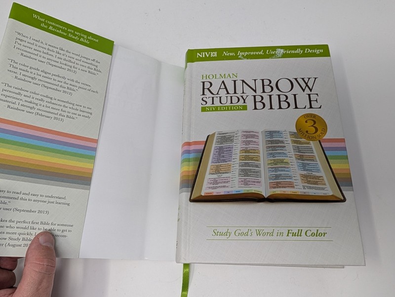 NIV Rainbow Study Bible Jacketed Hardcover Full Color Holman VERY GOOD gallery
