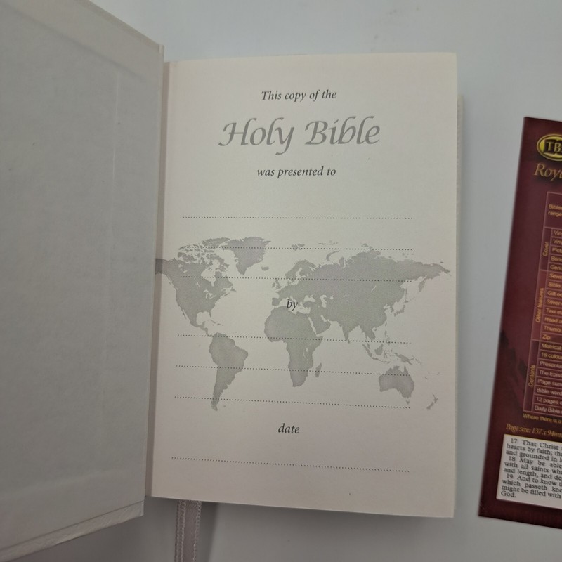 TBS Pocket Bible 6x4 Inches White Vinyl Hard Cover Silver Edged Pages gallery