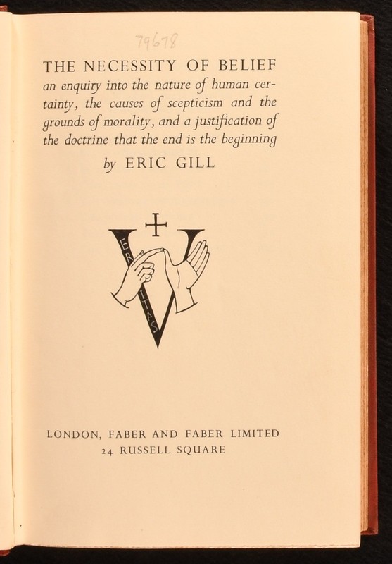1934-1954 9vol Set of Eric Gill works Illustrated 5 Volumes in Dust Wrappers gallery