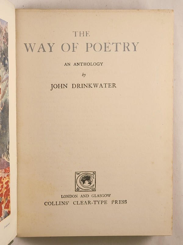 The Way of Poetry John Drinkwater 1920 VERY RARE Color Pictures 272 pages gallery