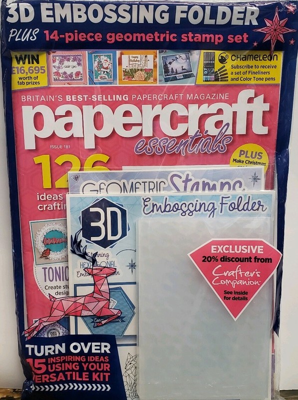 Papercraft Essentials Issue 181 3D Embossing Folder FREE SHIPPING CB