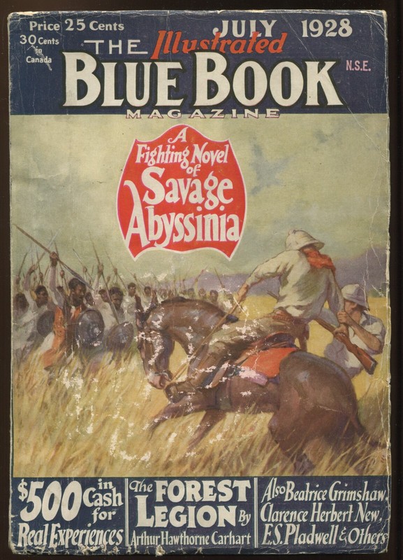 THE BLUE BOOK MAGAZINE PULP, JULY 1928, J. ALLEN ST. JOHN COVER, VERY GOOD COND.