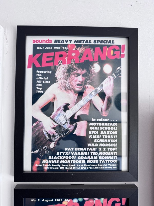 KERRANG NO.1 FRONT COVER FRAMED PRINT 30.5 x 24cm ANGUS YOUNG